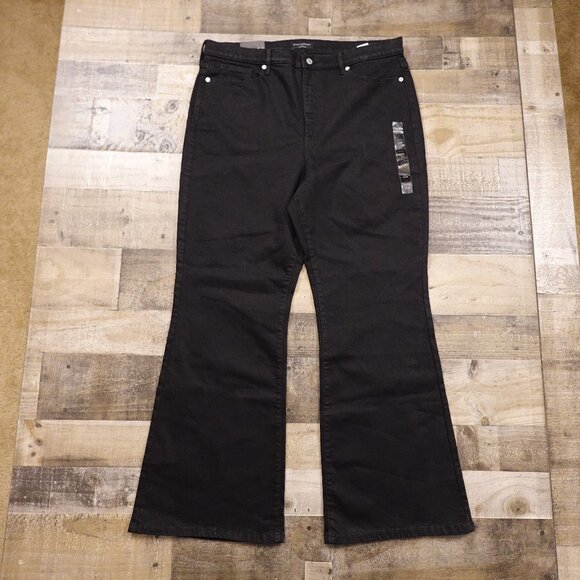 Banana Republic Slim Flare Jeans Women’s 18 Black High Rise Flared Leg - Picture 1 of 14
